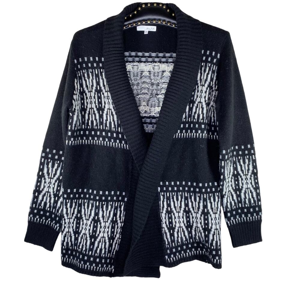 Honey Belle Boho Open Front Knitted Cardigan Sweater Medium